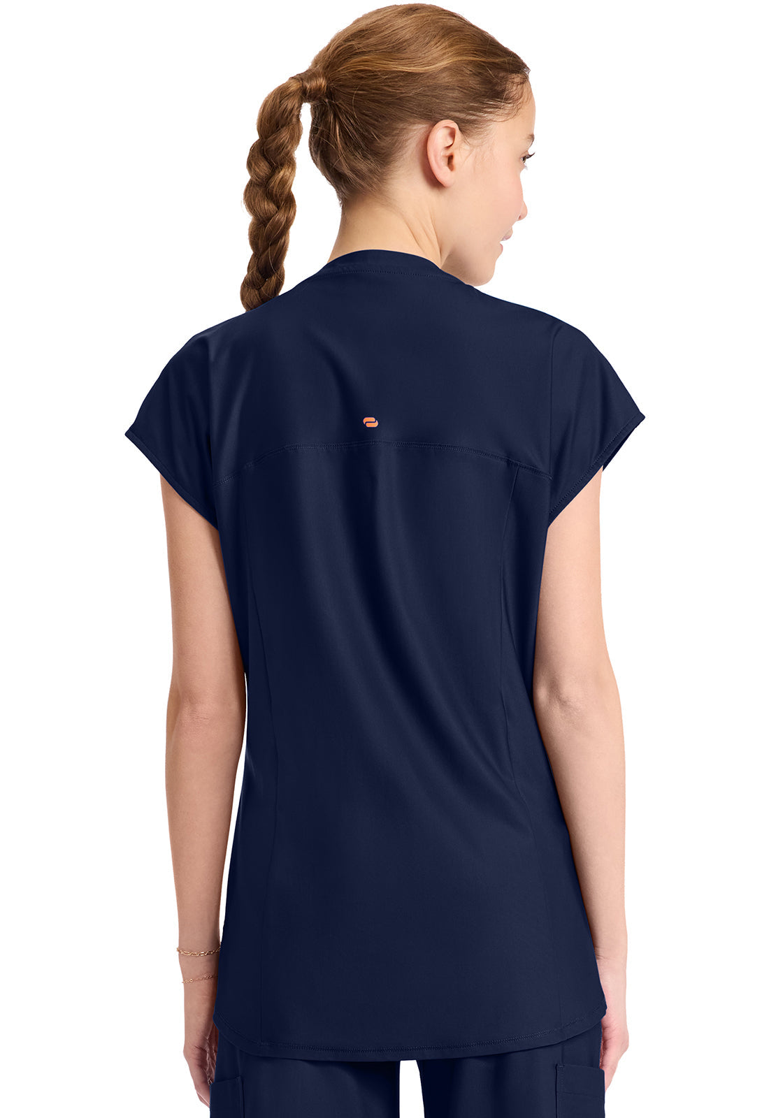 Kinetic IN811A Women's 2-Pocket Henley Tunic Top Navy