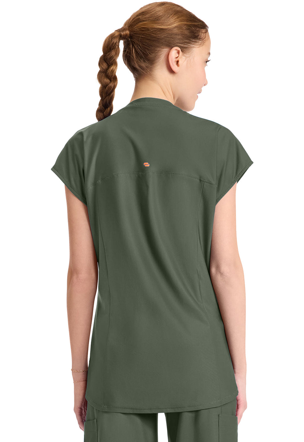 Kinetic IN811A Women's 2-Pocket Henley Tunic Top Sap Green