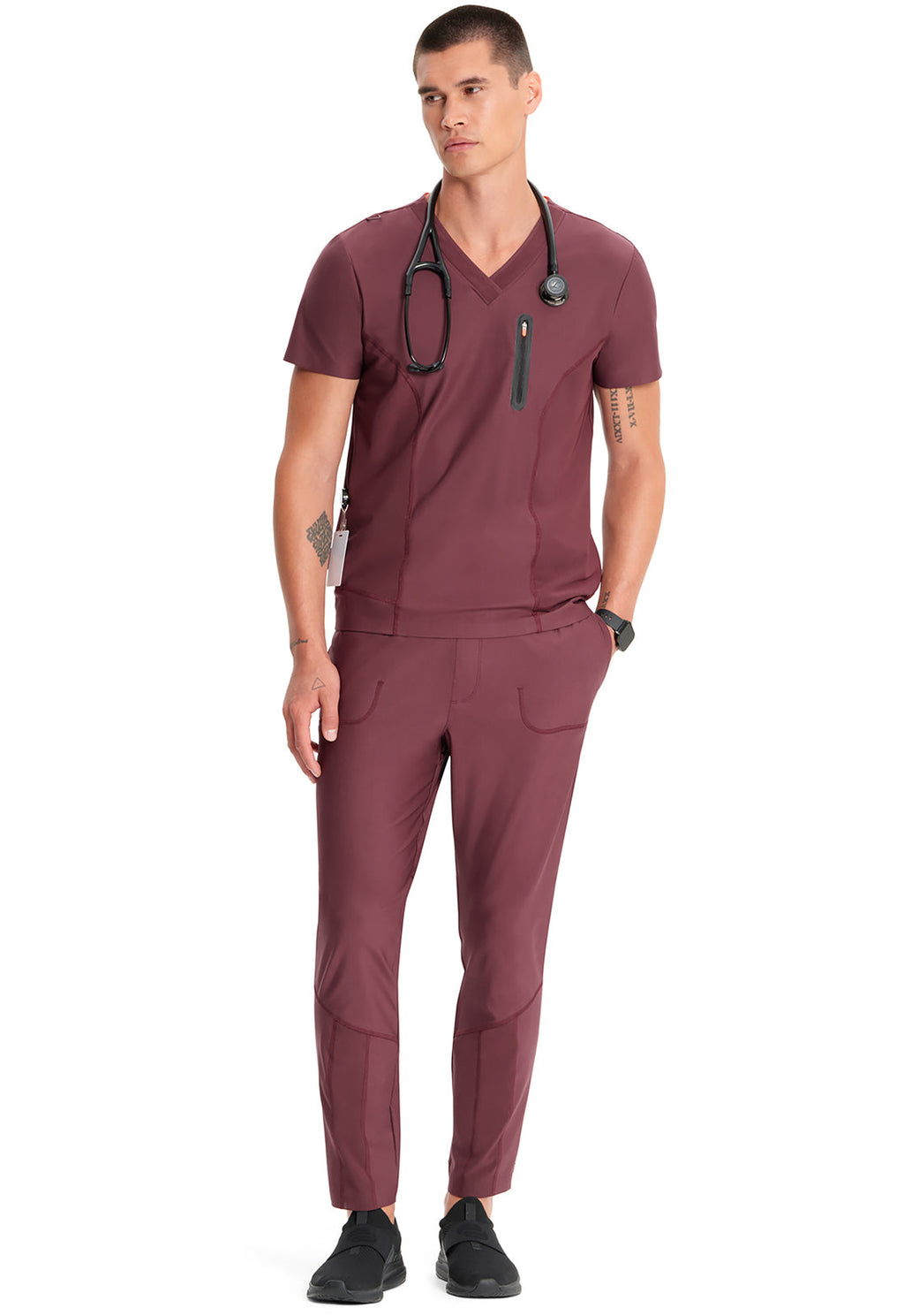 GNR8 Kinetic  IN823A Men's Knit V-Neck Top Plum Velvet