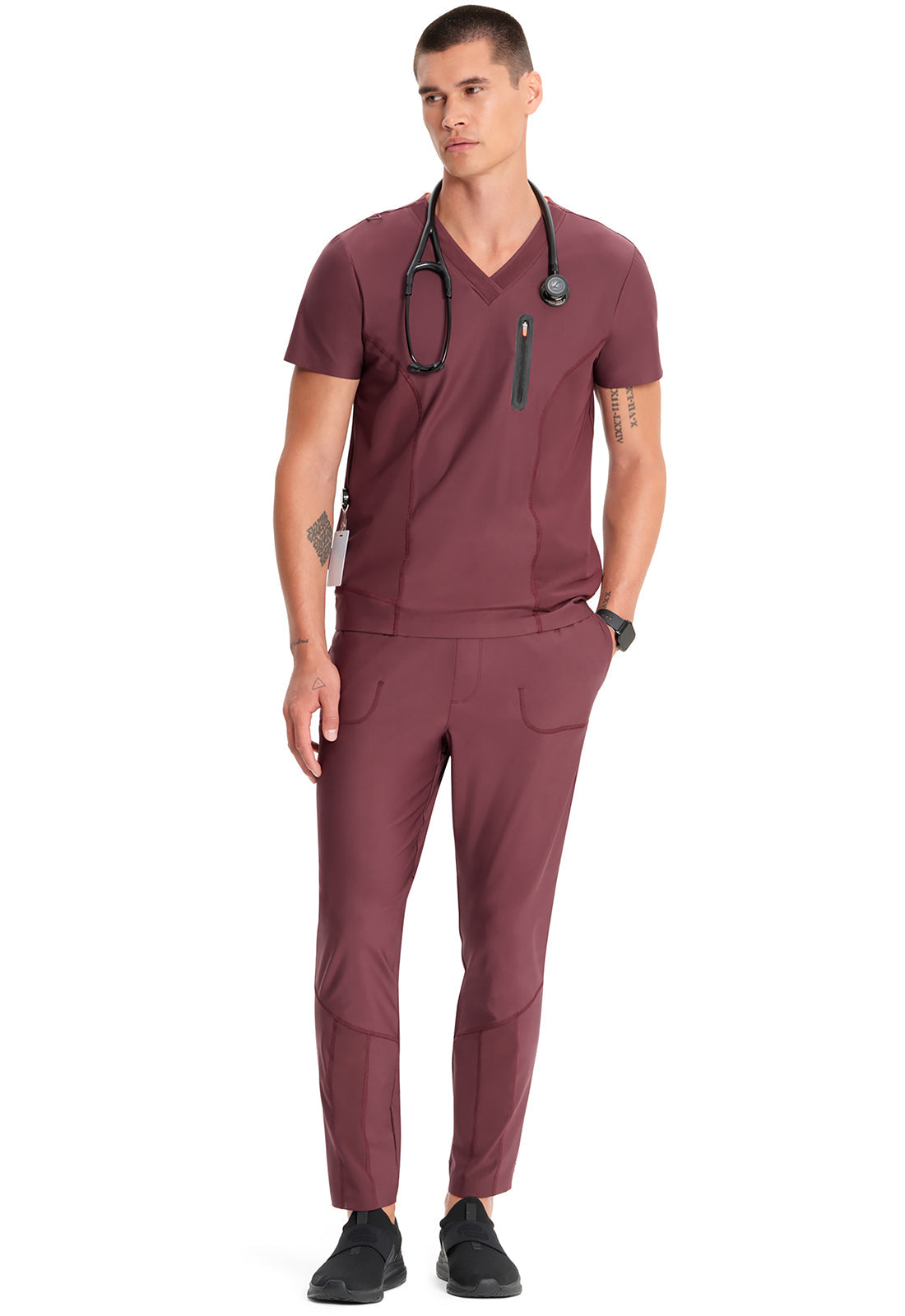 GNR8 Kinetic  IN823A Men's Knit V-Neck Top Plum Velvet