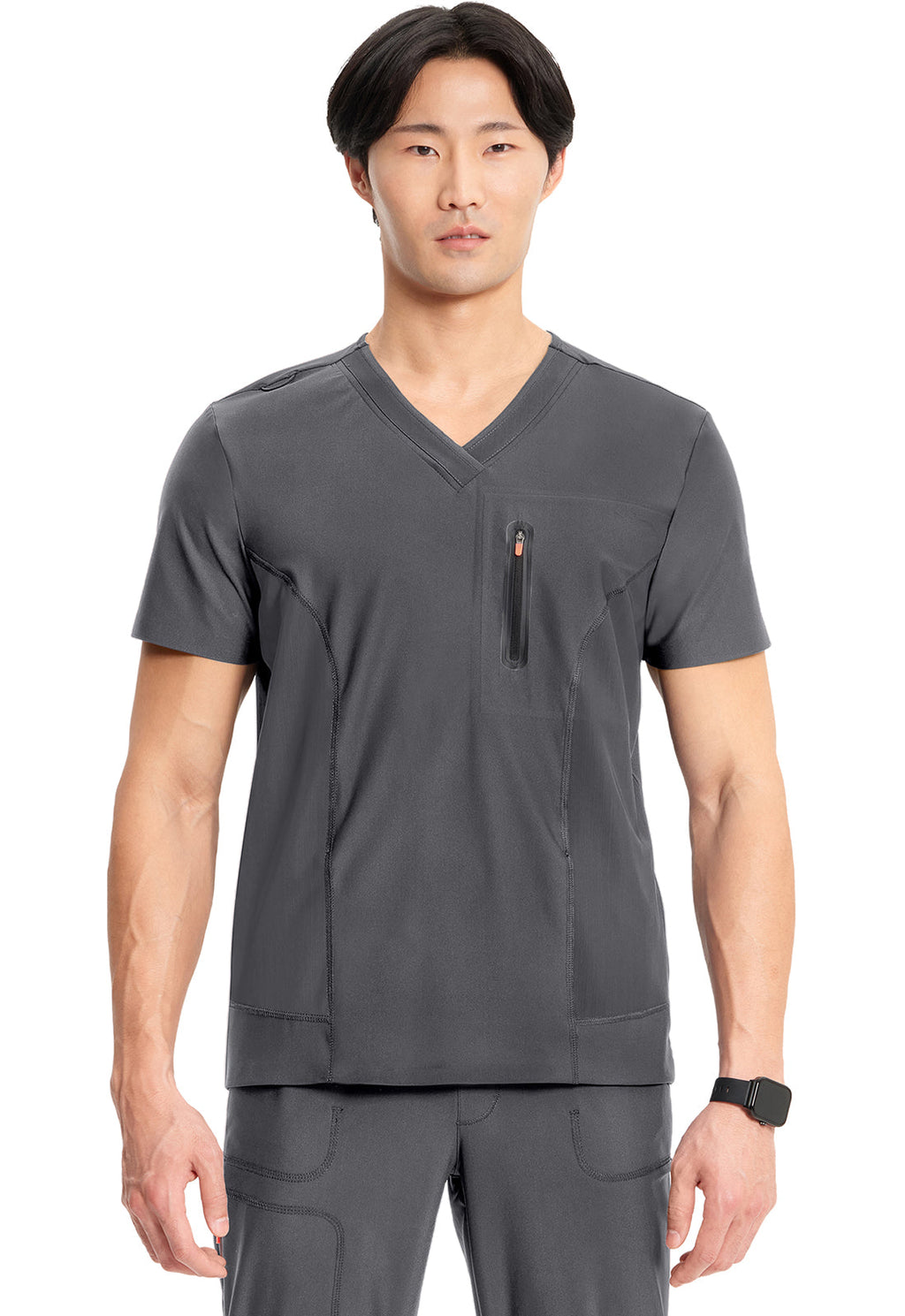 GNR8 Kinetic  IN823A Men's Knit V-Neck Top Pewter