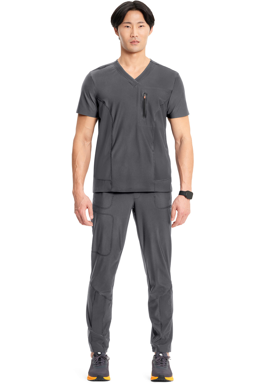 GNR8 Kinetic  IN823A Men's Knit V-Neck Top Pewter