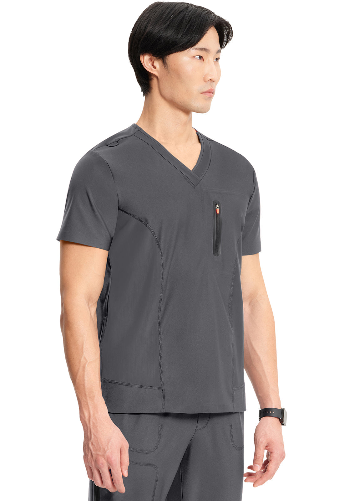 GNR8 Kinetic  IN823A Men's Knit V-Neck Top Pewter