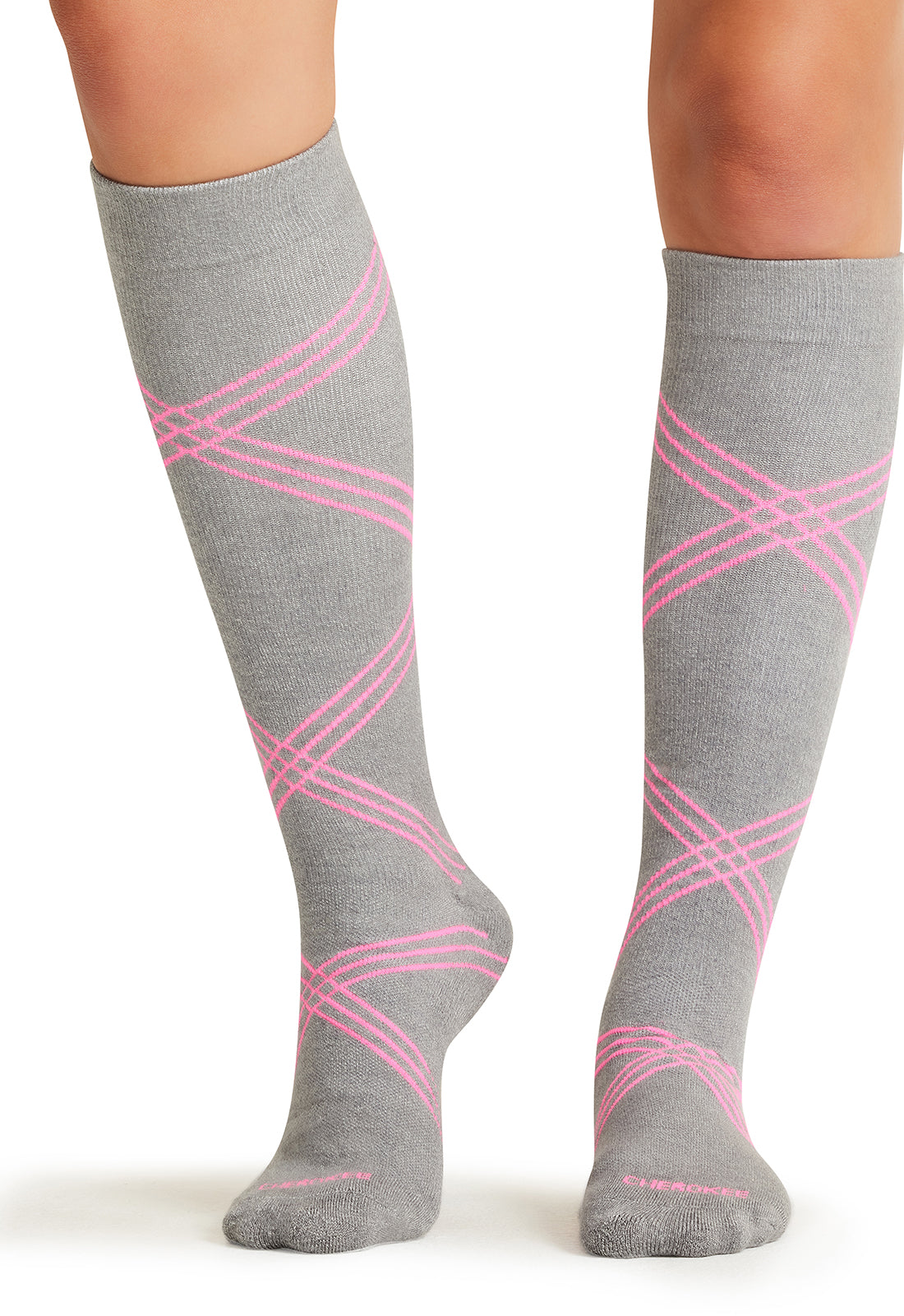 Legwear LXSUPPOR Women's Knee High 15-20 mmHg Compression Socks Twisted Shocking Pink