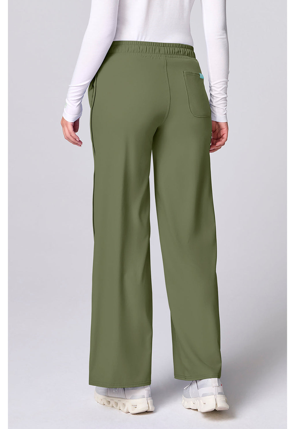 Insight MC00009 Women's Wide Leg Pintuck Scrub Pants Olive