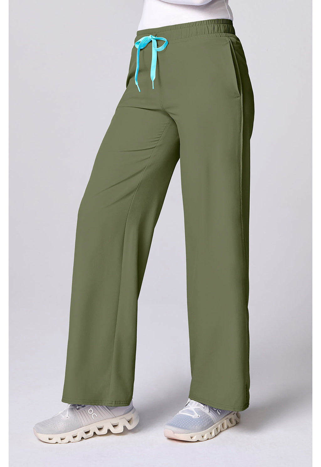 Insight MC00009 Women's Wide Leg Pintuck Scrub Pants Olive