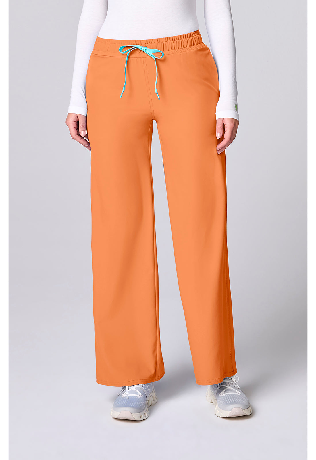 Insight MC00009 Women's Wide Leg Pintuck Scrub Pants Papa Don'T Peach
