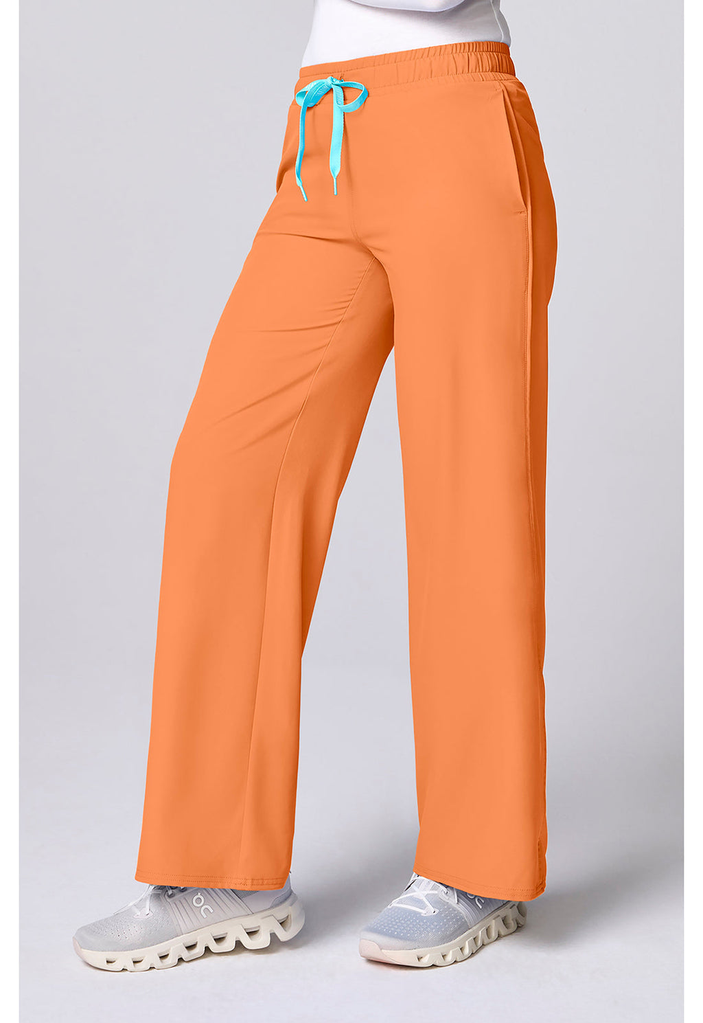 Insight MC00009 Women's Wide Leg Pintuck Scrub Pants Papa Don'T Peach