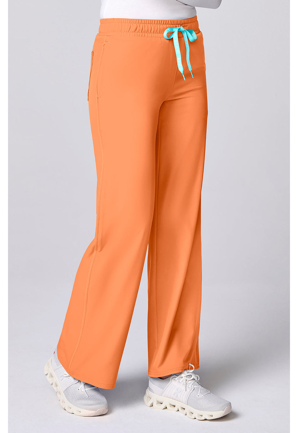 Insight MC00009 Women's Wide Leg Pintuck Scrub Pants Papa Don'T Peach