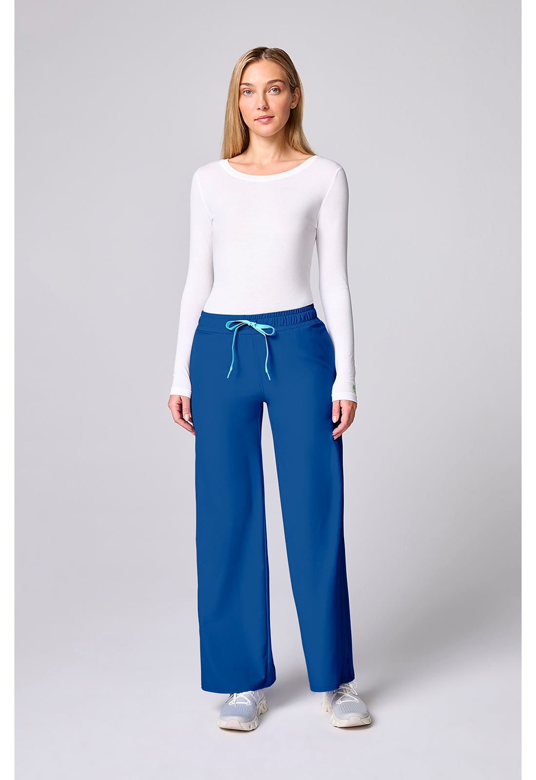 Insight MC00009 Women's Wide Leg Pintuck Scrub Pants Royal