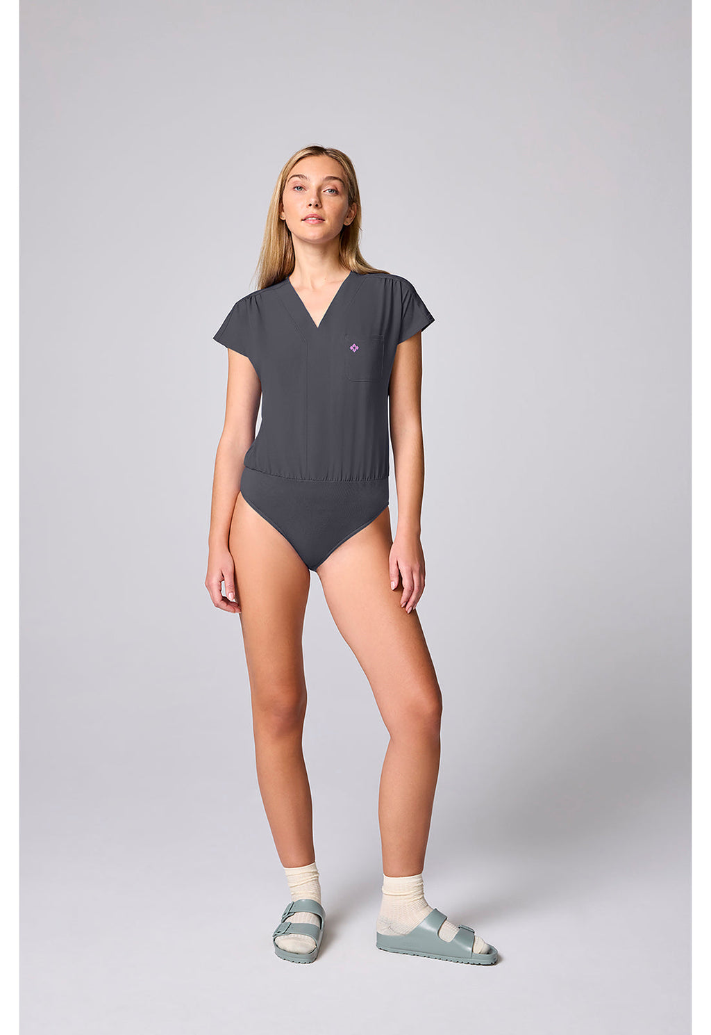 Amp MC00017 Women's One Pocket Bodysuit Pewter
