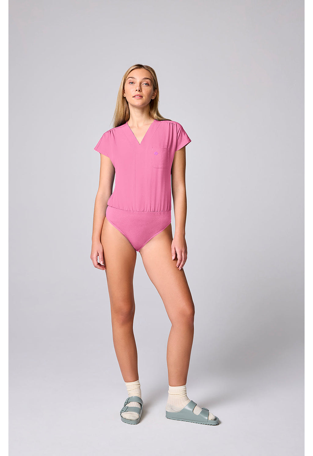 Amp MC00017 Women's One Pocket Bodysuit Pixel Pink