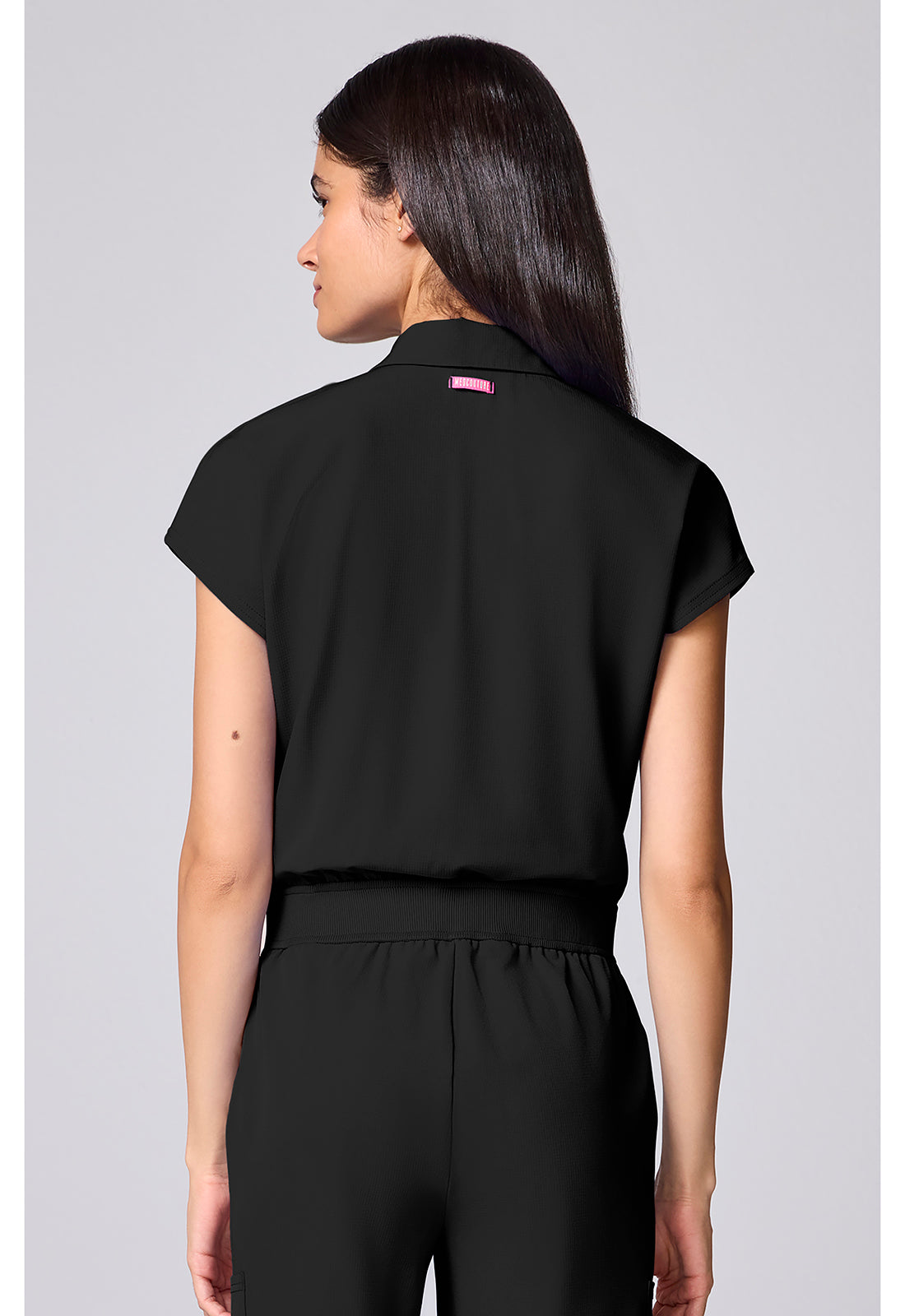 Amp MC00018 Women's Dolman Wide Leg Jumpsuit Black