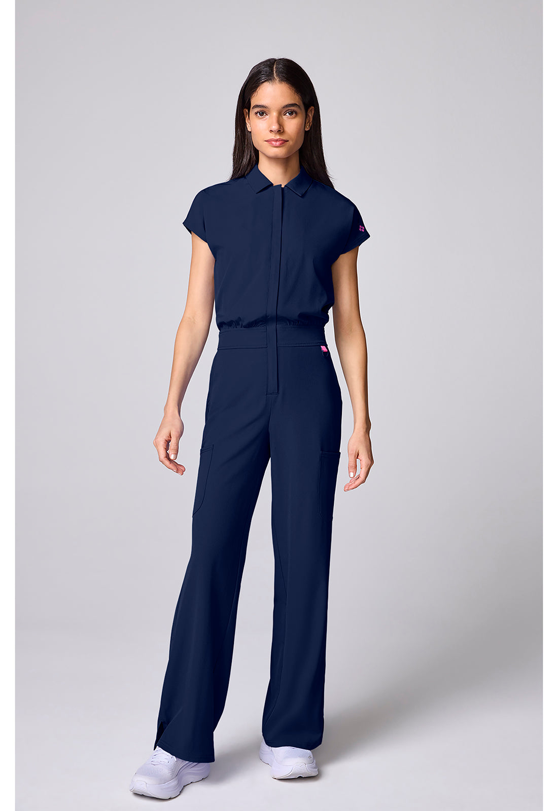 Amp MC00018 Women's Dolman Wide Leg Jumpsuit Navy