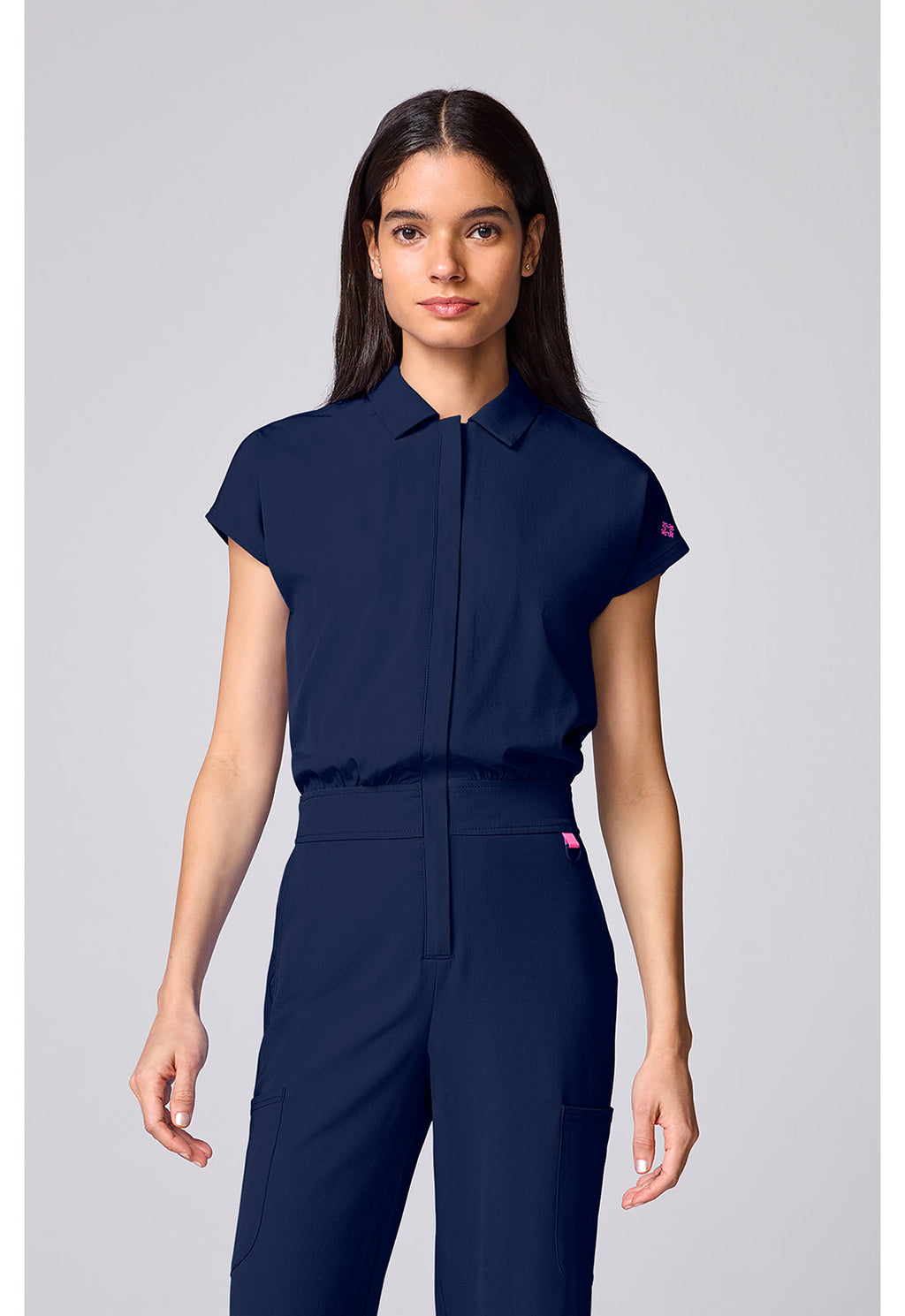 Amp MC00018 Women's Dolman Wide Leg Jumpsuit Navy
