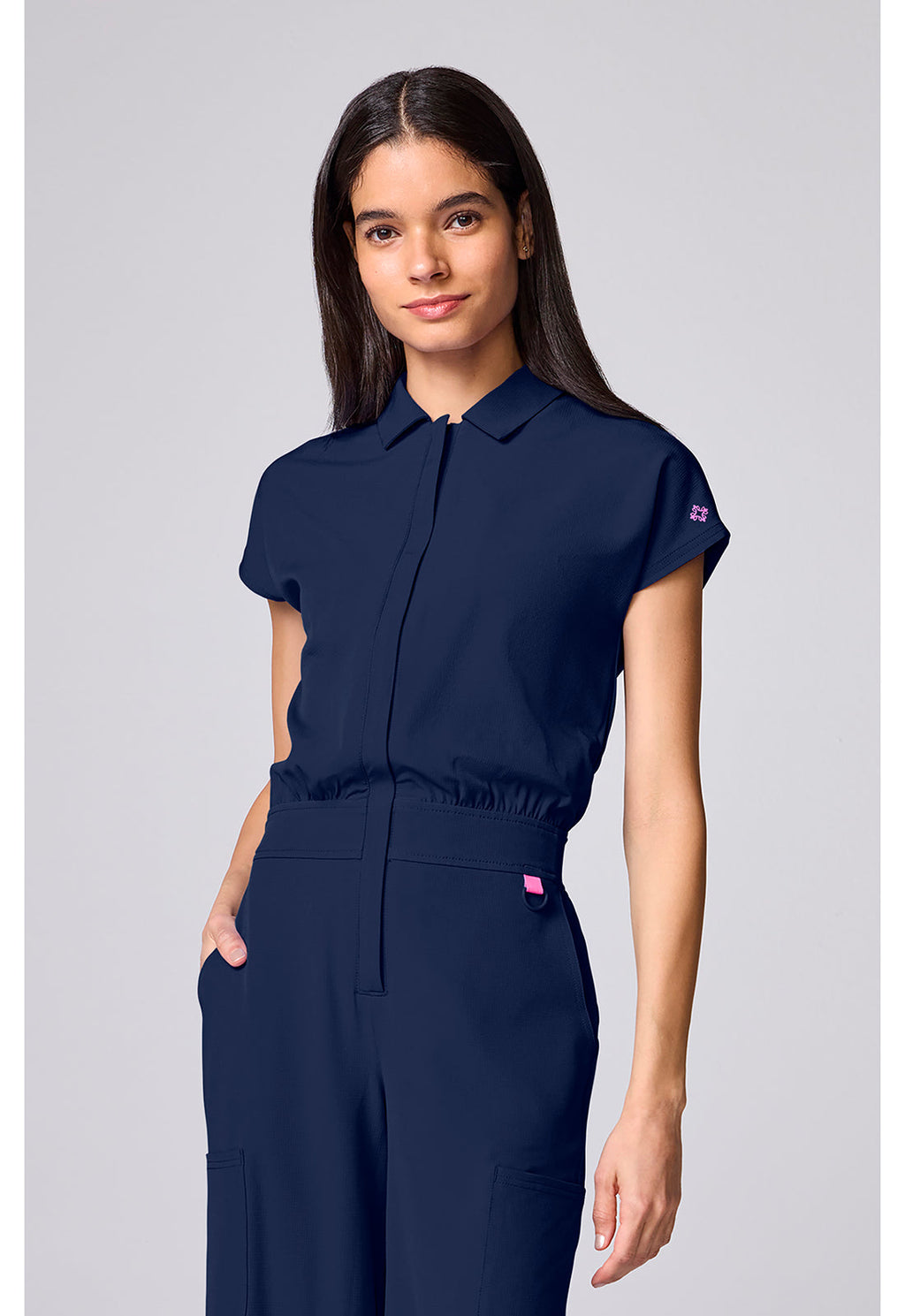 Amp MC00018 Women's Dolman Wide Leg Jumpsuit Navy