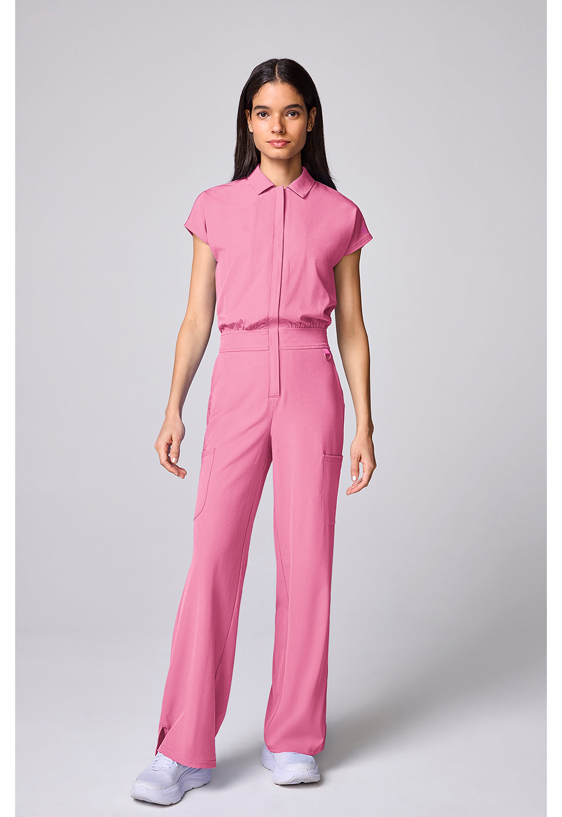 AMP MC00018 Dolman Wide Leg Jumpsuit Pixel Pink