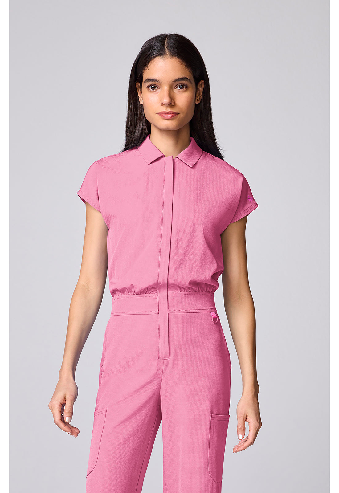 AMP MC00018 Dolman Wide Leg Jumpsuit Pixel Pink