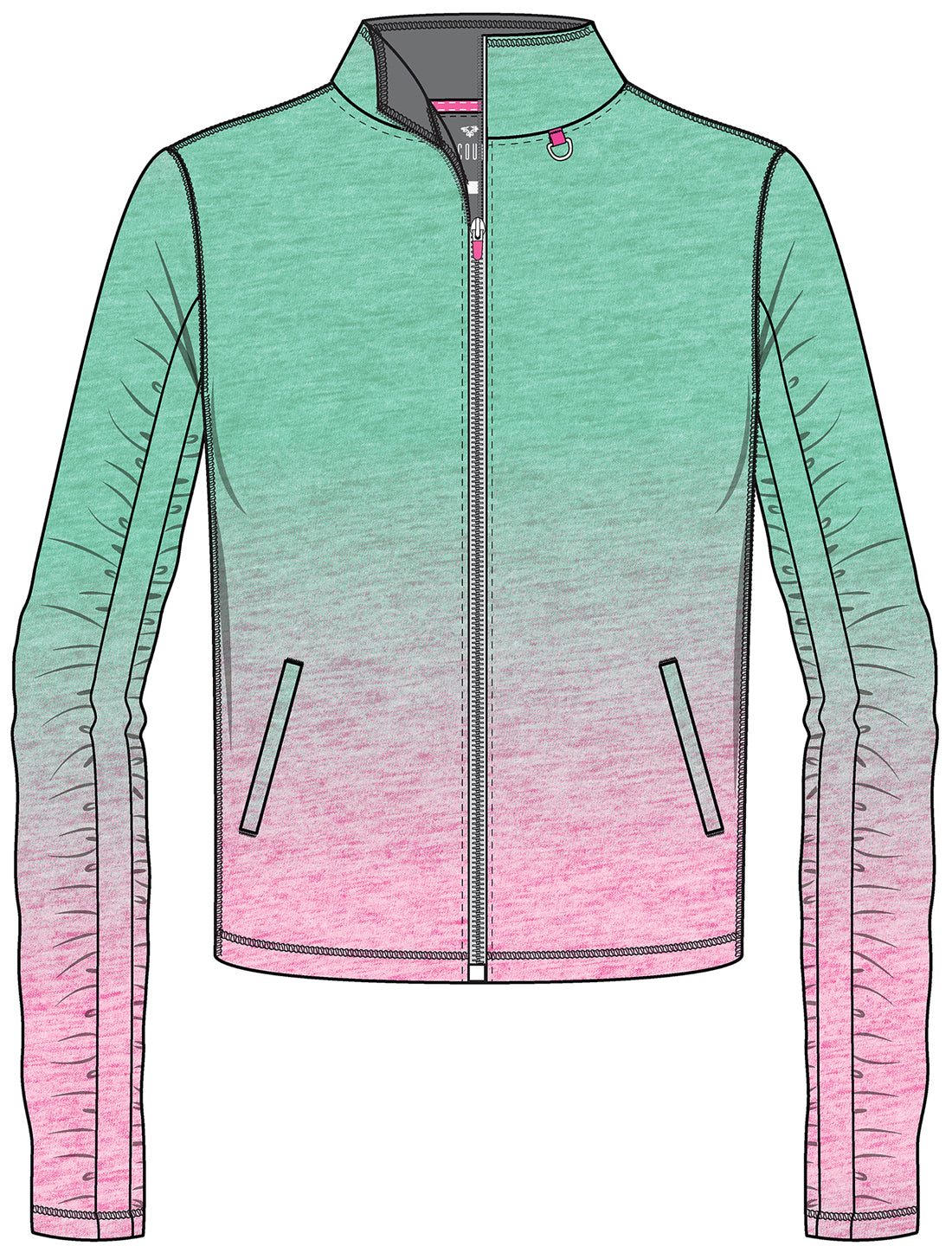 AMP Knit MC00021 Printed Warm Up Jackets Cotton Candy Ombre