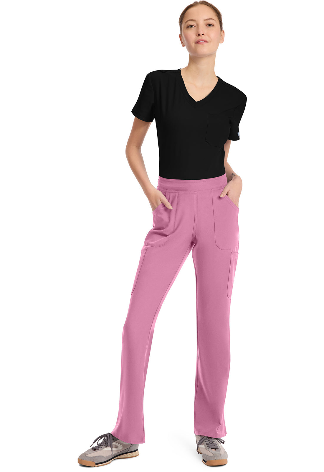 Insight MC010 Women's Mid Rise Flare Leg Scrub Pants Taffy Pink
