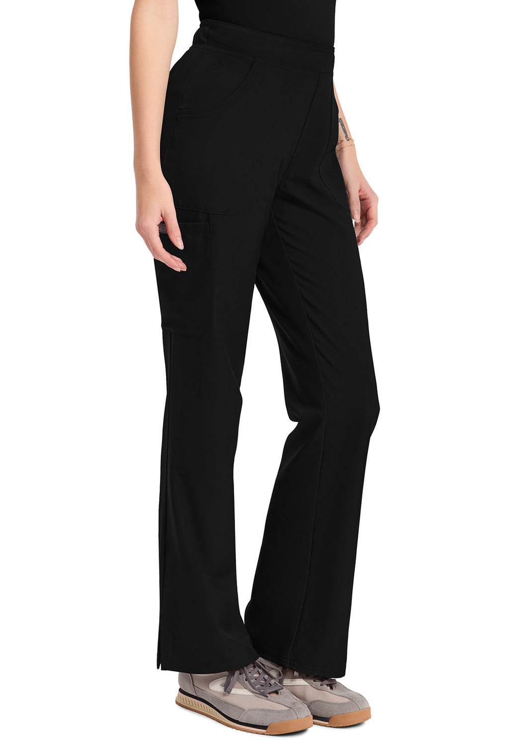 Insight MC010 Women's Mid Rise Flare Leg Scrub Pants Black