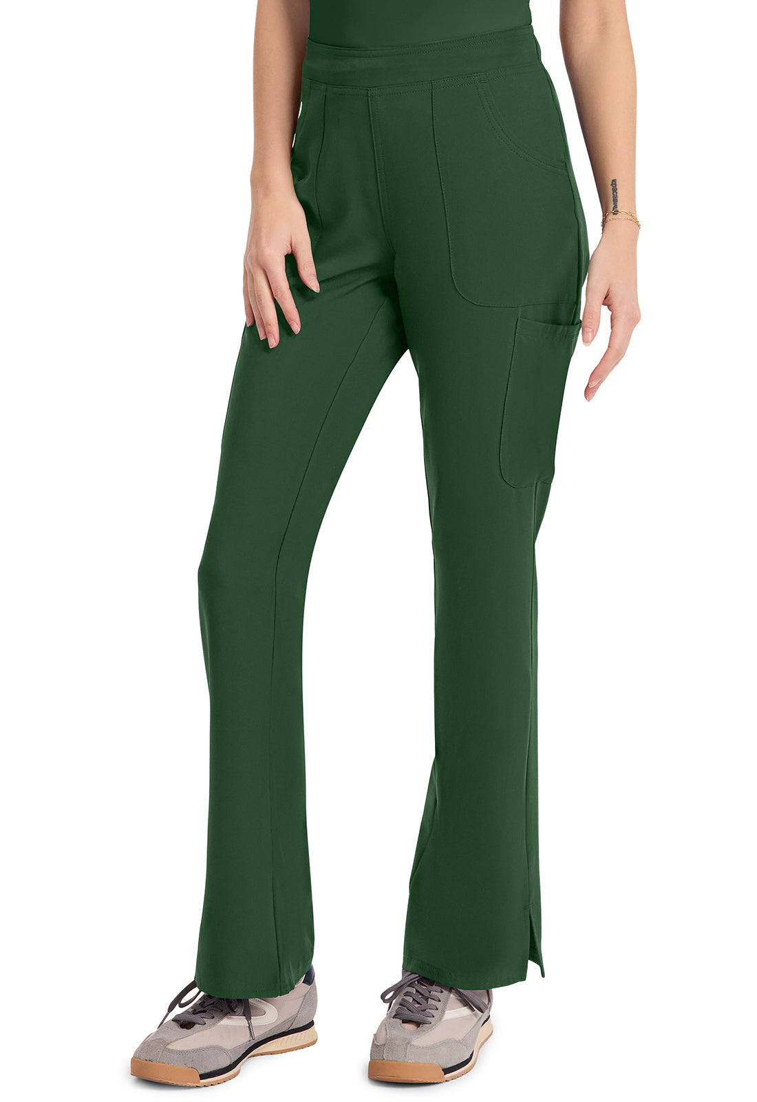 Insight MC010 Women's Mid Rise Flare Leg Scrub Pants Hunter Green