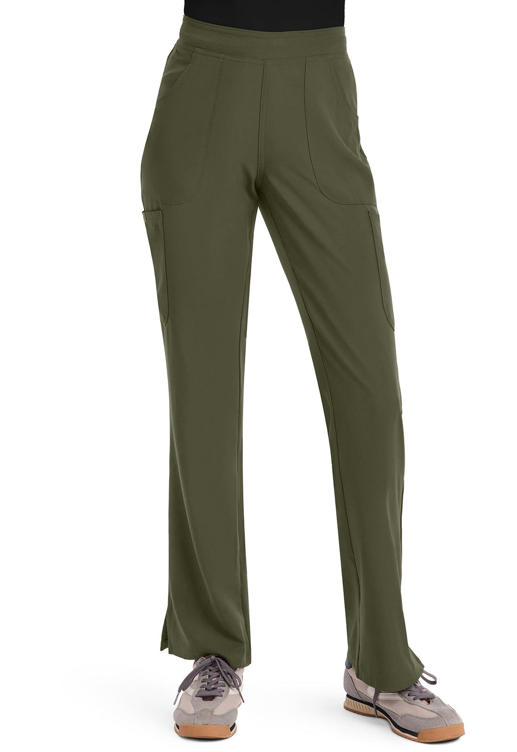 Insight MC010 Women's Mid Rise Flare Leg Pants Olive