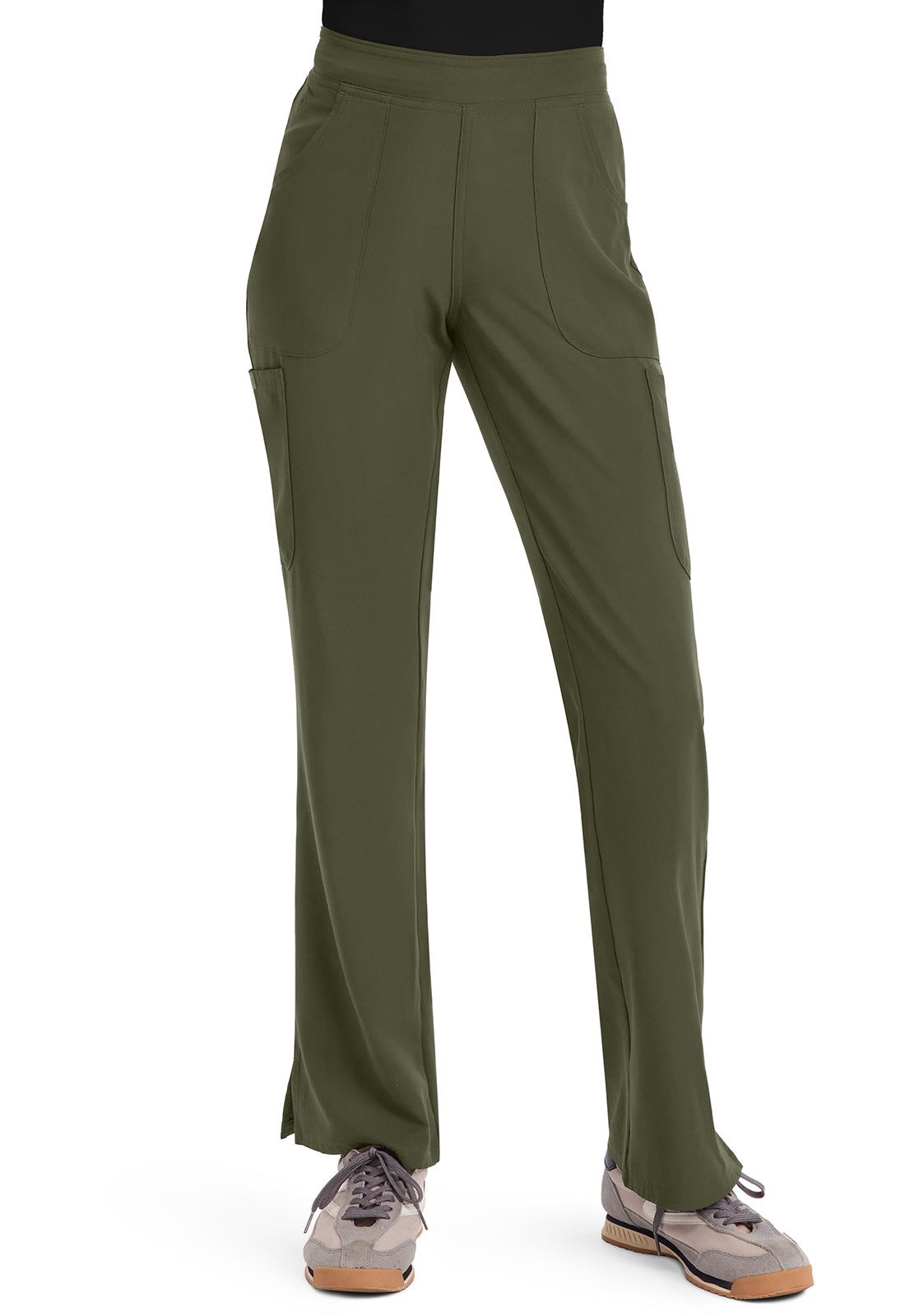 Insight MC010 Women's Mid Rise Flare Leg Pants Olive