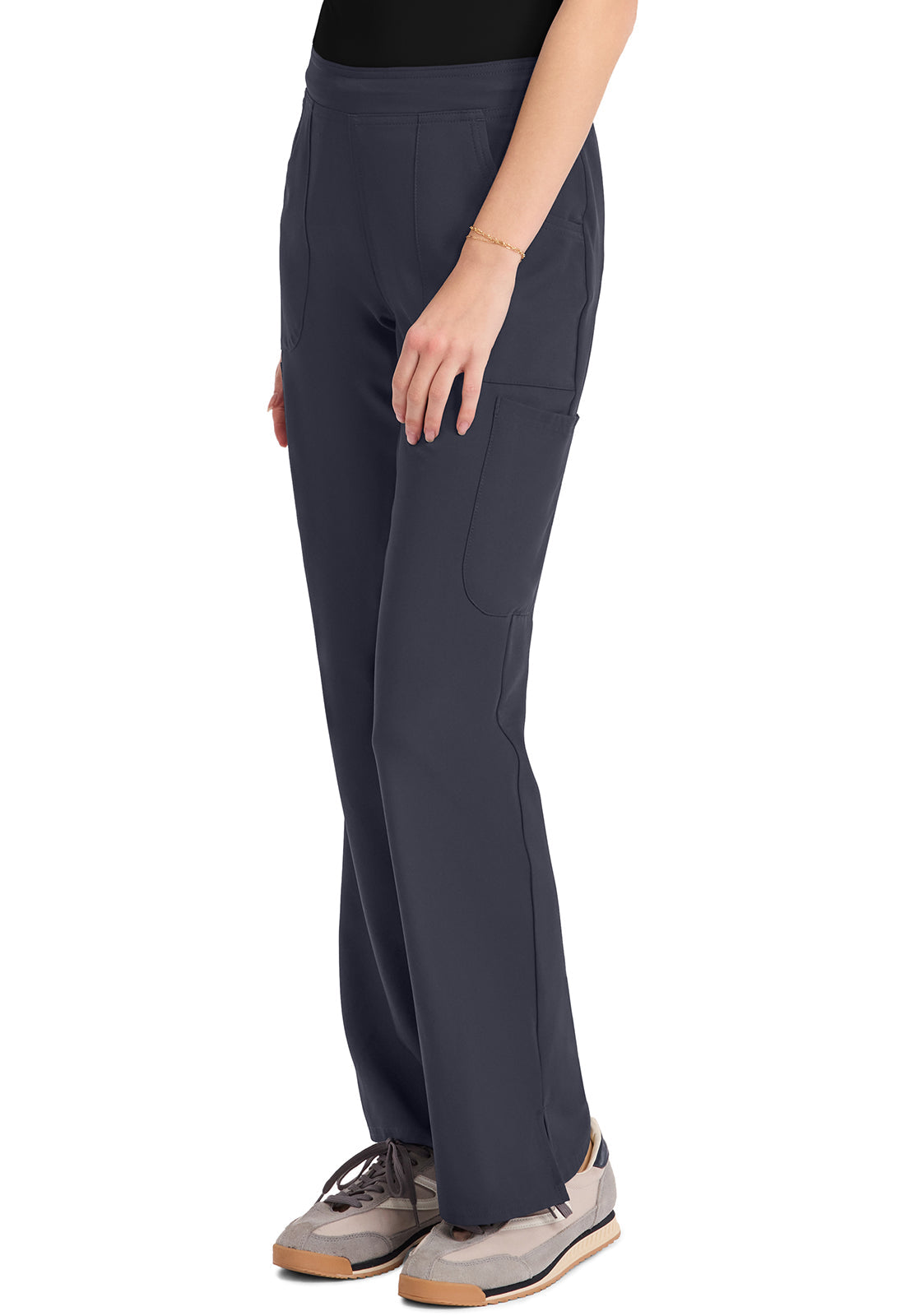 Insight MC010 Women's Mid Rise Flare Leg Scrub Pants Pewter