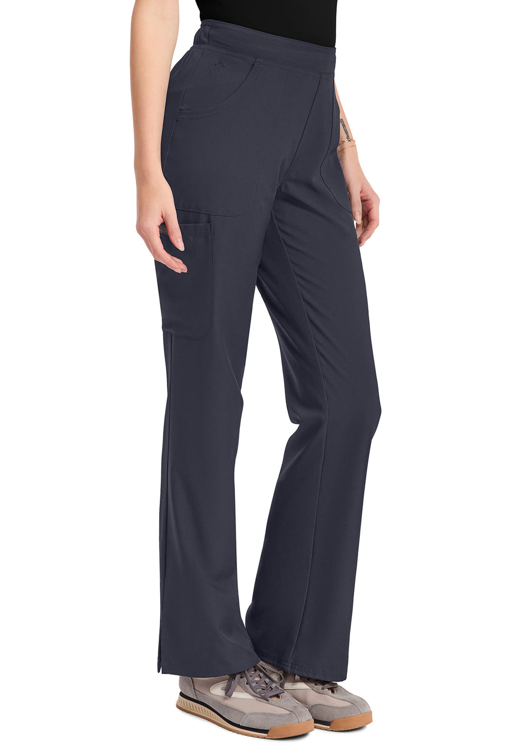 Insight MC010 Women's Mid Rise Flare Leg Pants Pewter