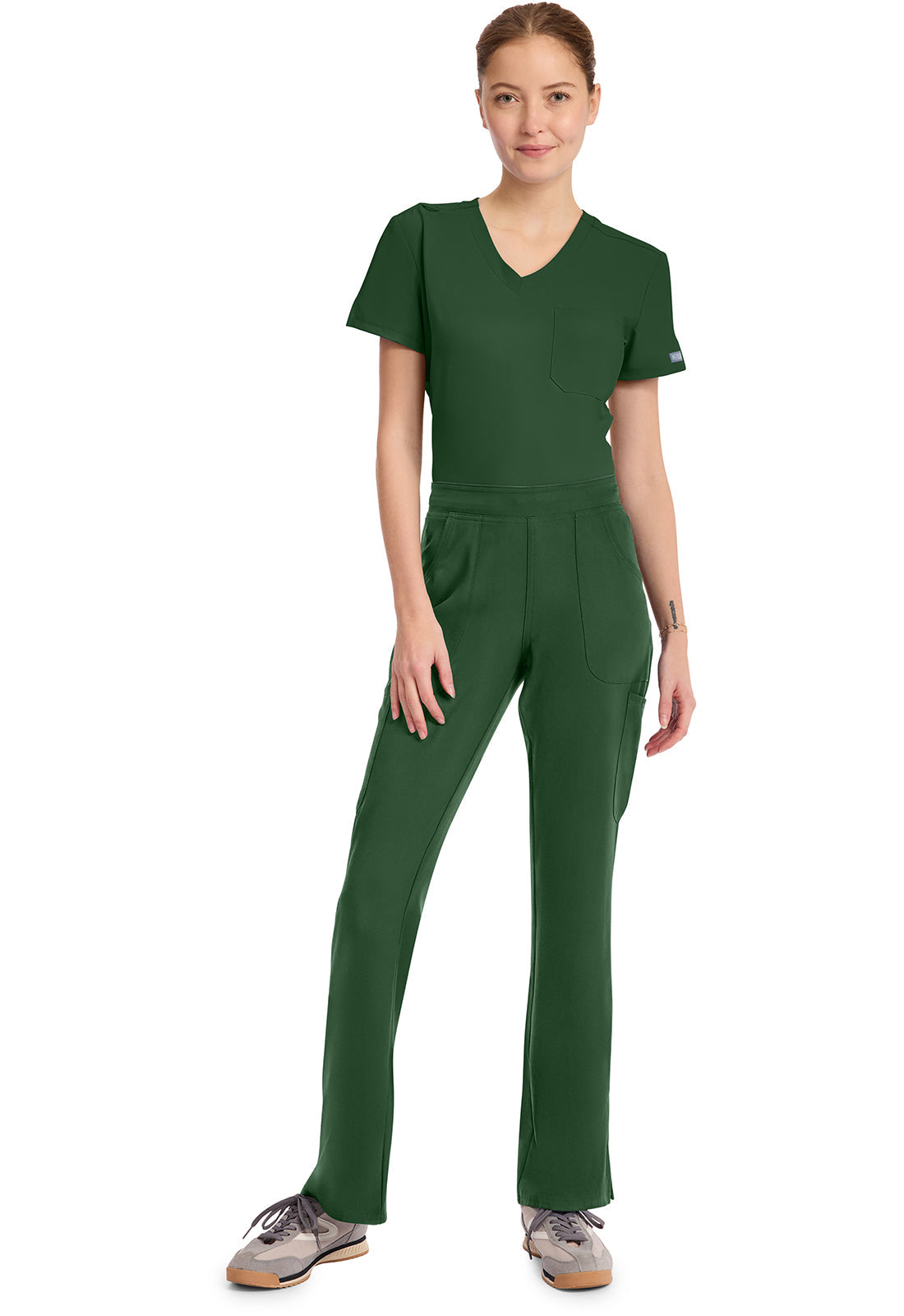 Insight MC010 Women's Mid Rise Flare Leg Scrub Pants Hunter Green