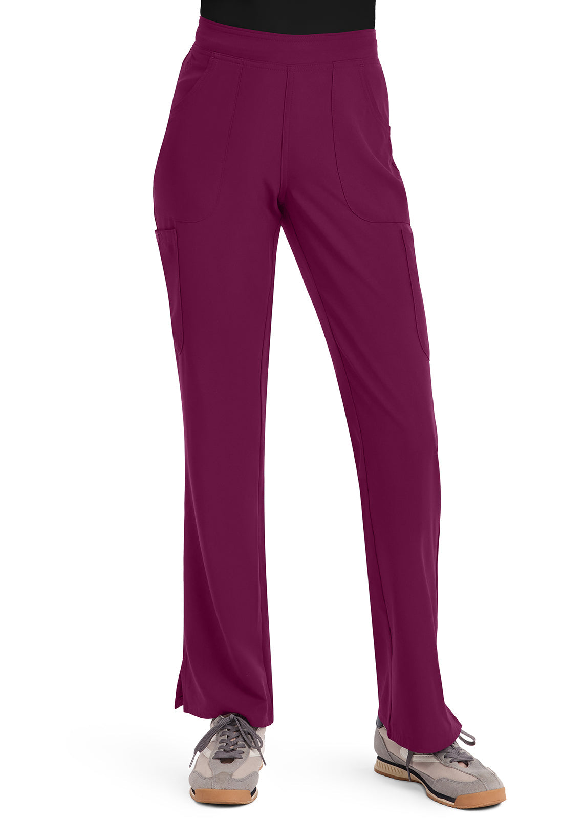 Insight MC010 Women's Mid Rise Flare Leg Scrub Pants Wine