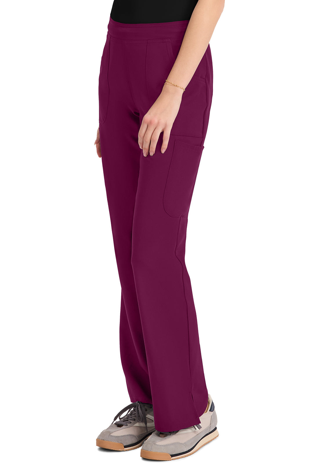 Insight MC010 Women's Mid Rise Flare Leg Pants Wine Image