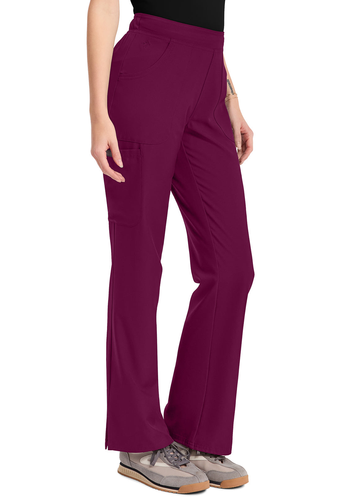 Insight MC010 Women's Mid Rise Flare Leg Pants Wine Image