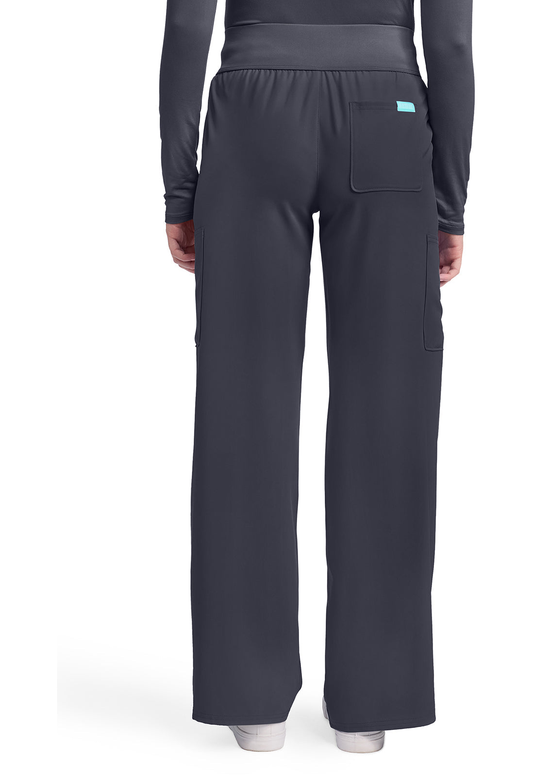 Insight MC011 Women's 5-Pocket Ruched Wide Leg Pants Pewter