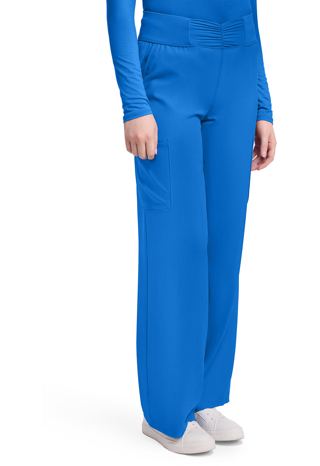 Insight MC011 Women's 5-Pocket Ruched Wide Leg Pants Royal