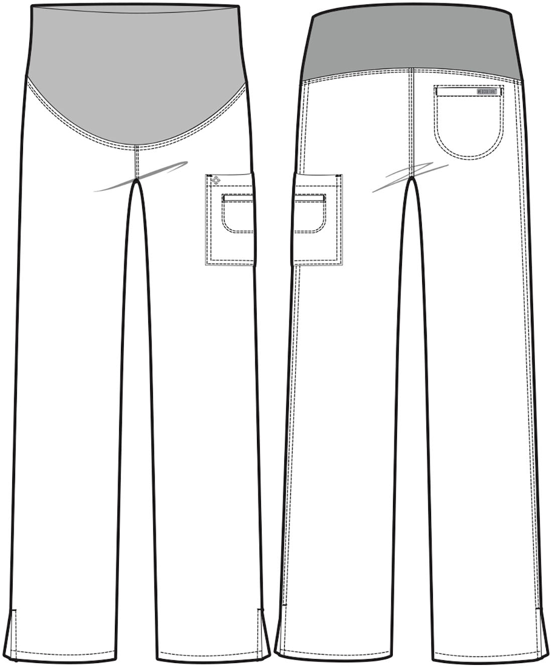 Touch MC028 Women's Maternity Scrub Pants Pewter