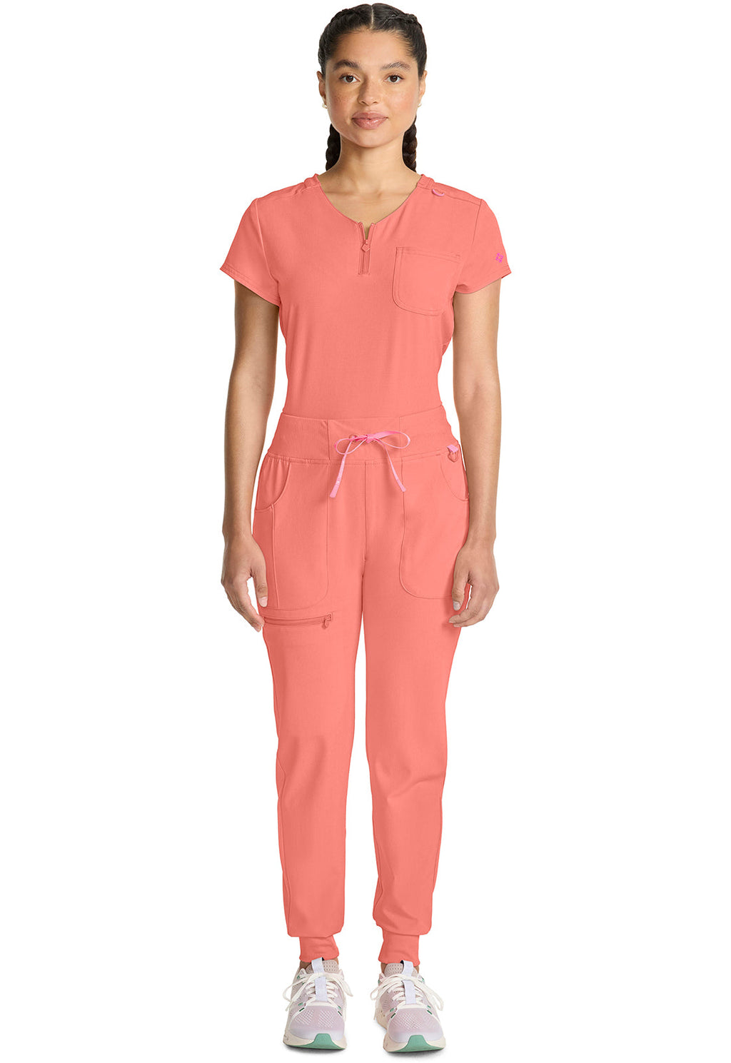 Amp MC102 Women's Mid Rise Scrub Joggers Coral Fusion
