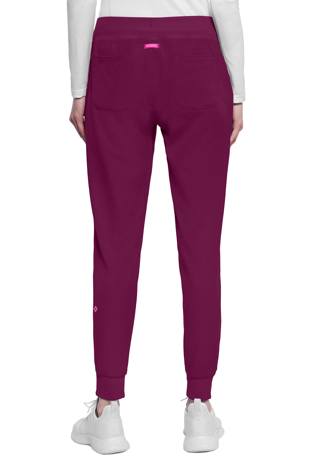 AMP MC102 Mid Rise Jogger Wine Model Image Back | Med Couture
