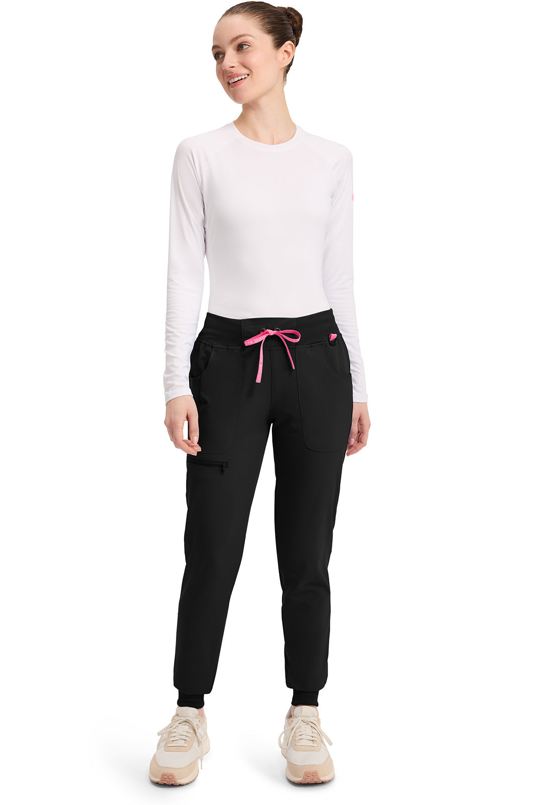Amp MC102 Women's Mid Rise Scrub Joggers Black