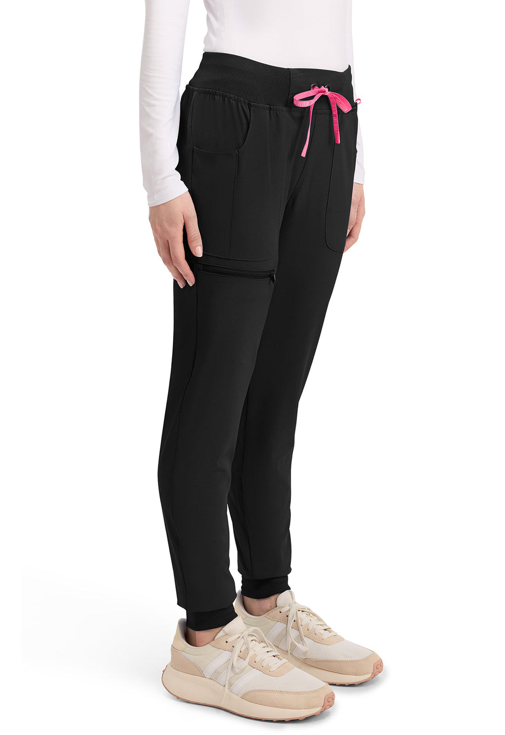 Amp MC102 Women's Mid Rise Scrub Joggers Black