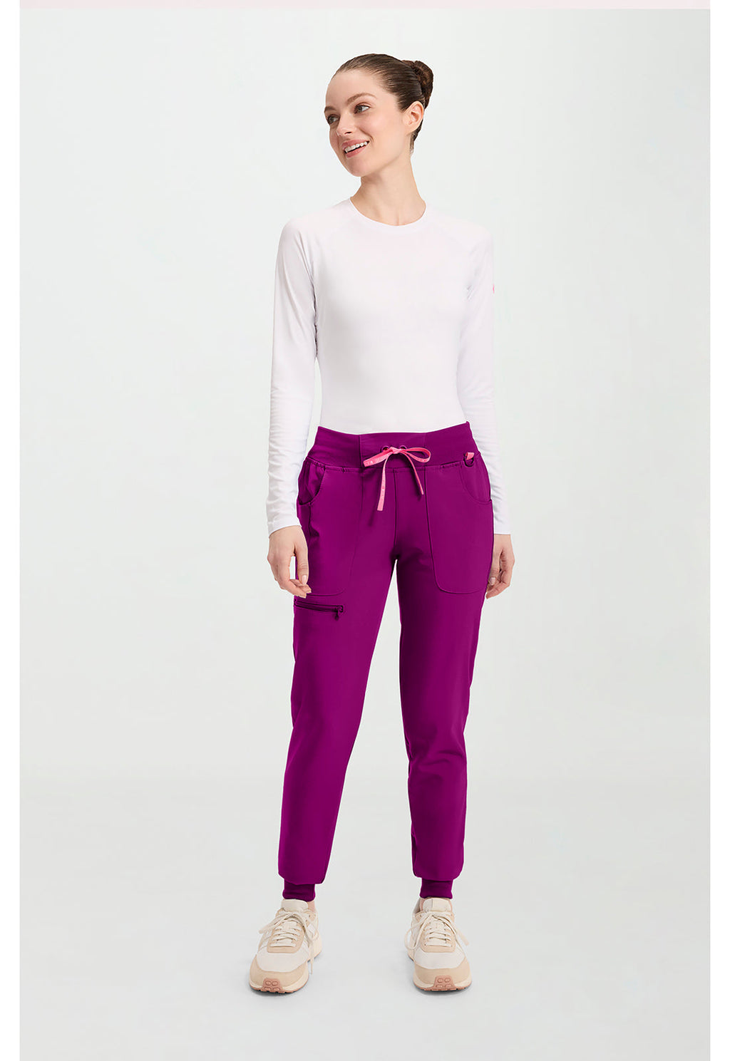 Amp MC102 Women's Mid Rise Scrub Joggers Plum Royale