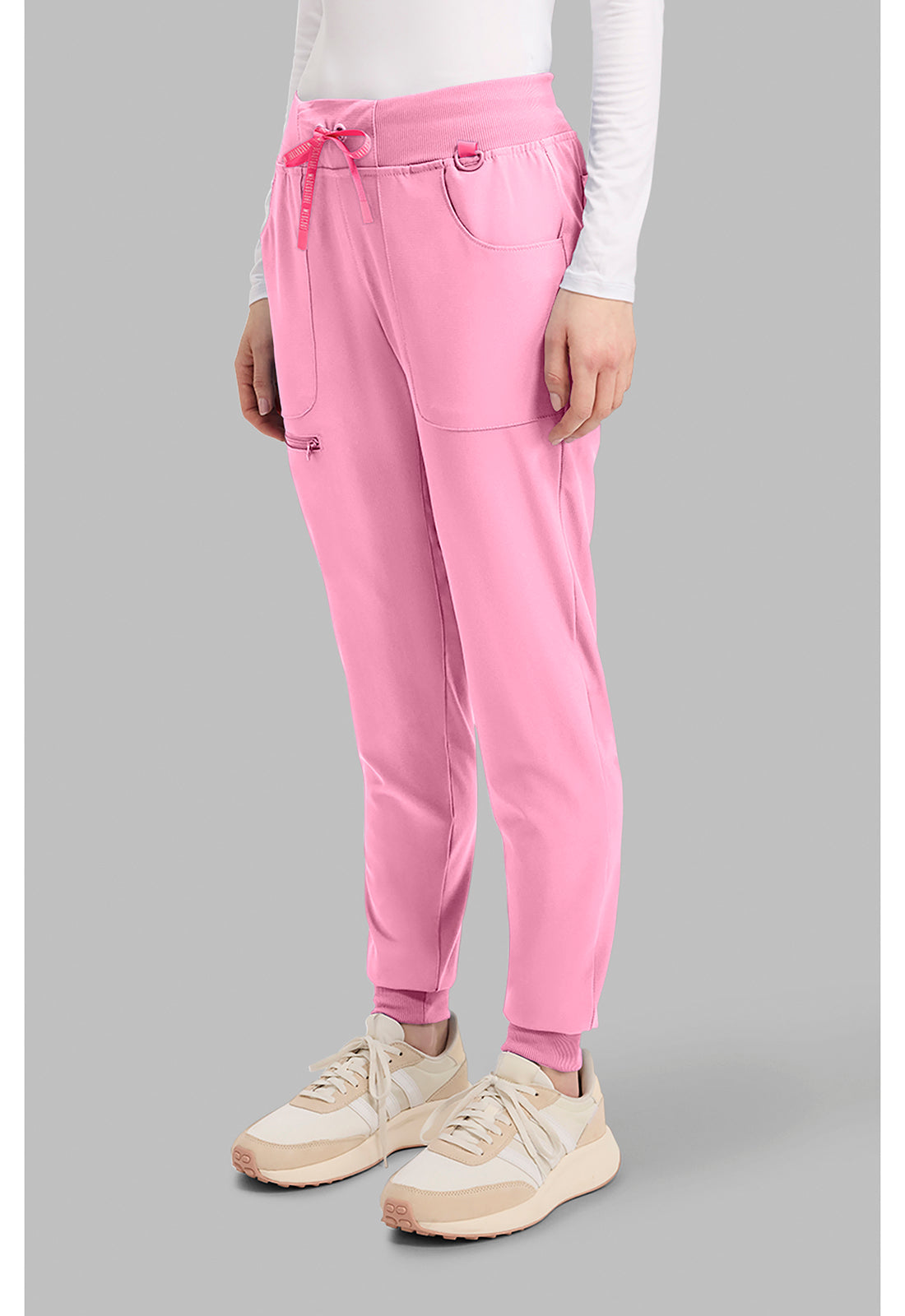 Amp MC102 Women's Mid Rise Scrub Joggers Pixel Pink