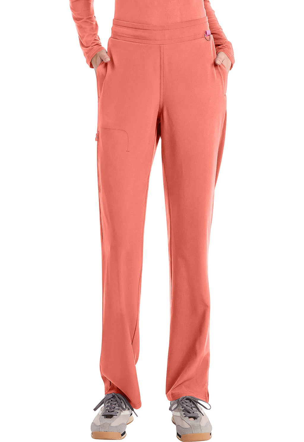 Amp MC103 Women's Straight Leg Pull-On Scrub Pants Coral Fusion