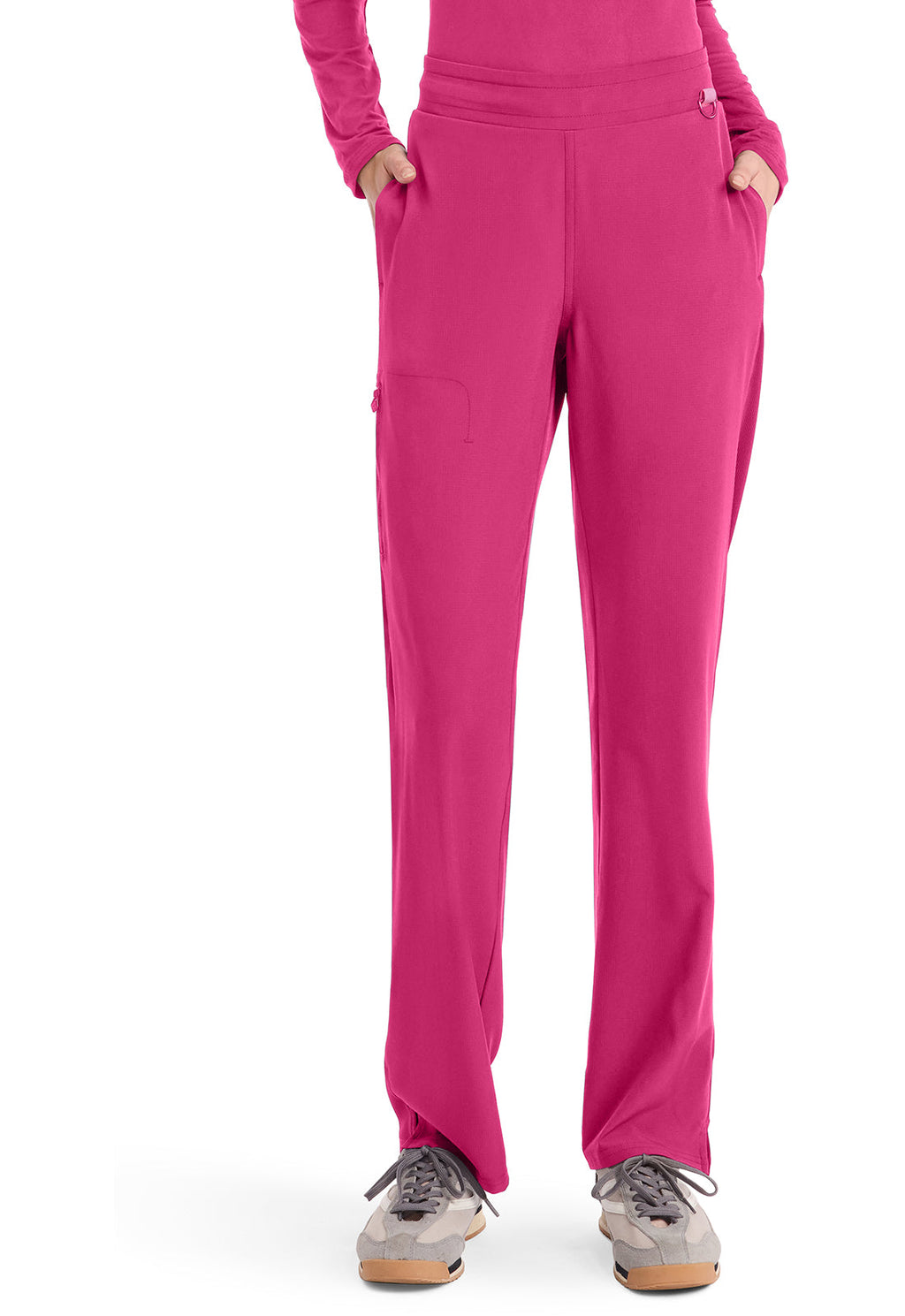 Amp MC103 Women's Straight Leg Pull-On Scrub Pants Pink Power