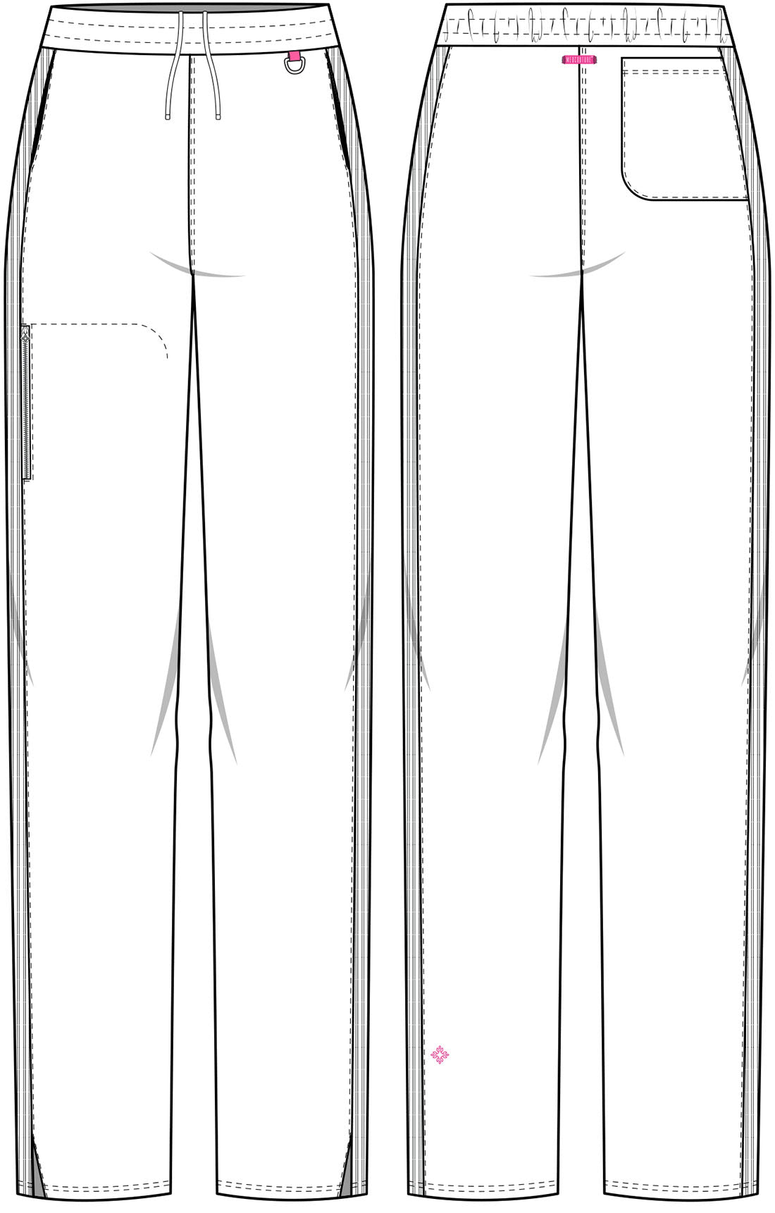 Amp MC103 Women's Straight Leg Pull-On Scrub Pants Black
