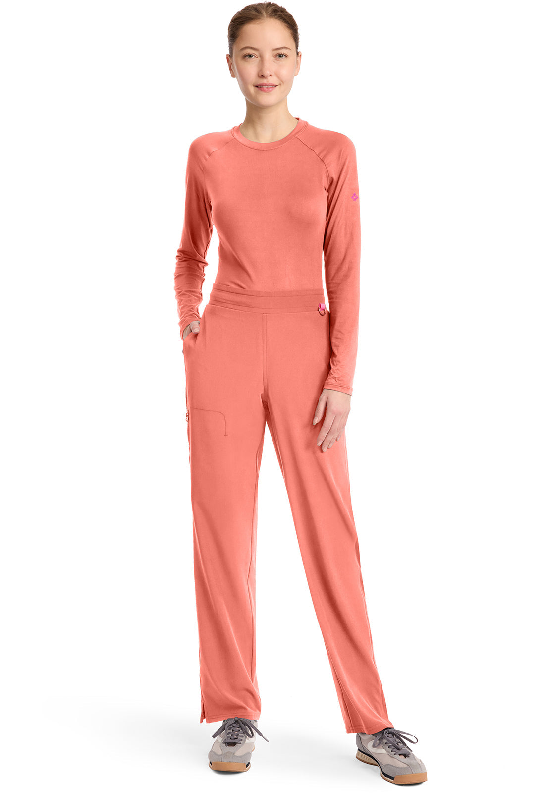 Amp MC103 Women's Straight Leg Pull-On Scrub Pants Coral Fusion