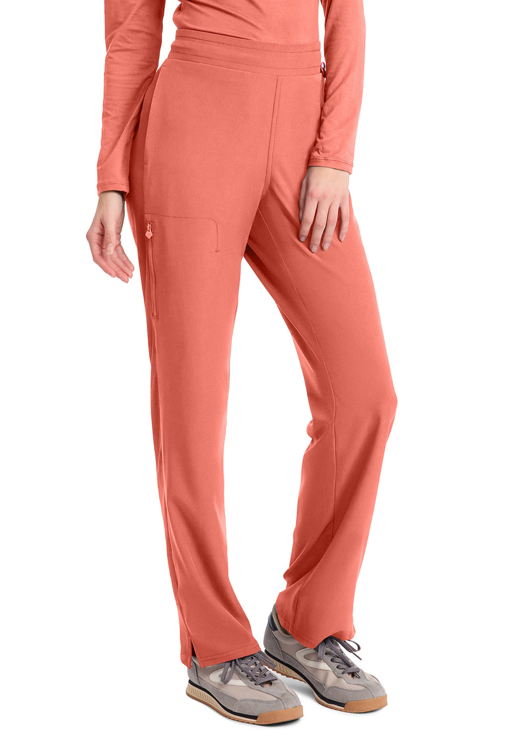 Amp MC103 Women's Straight Leg Pull-On Scrub Pants Coral Fusion