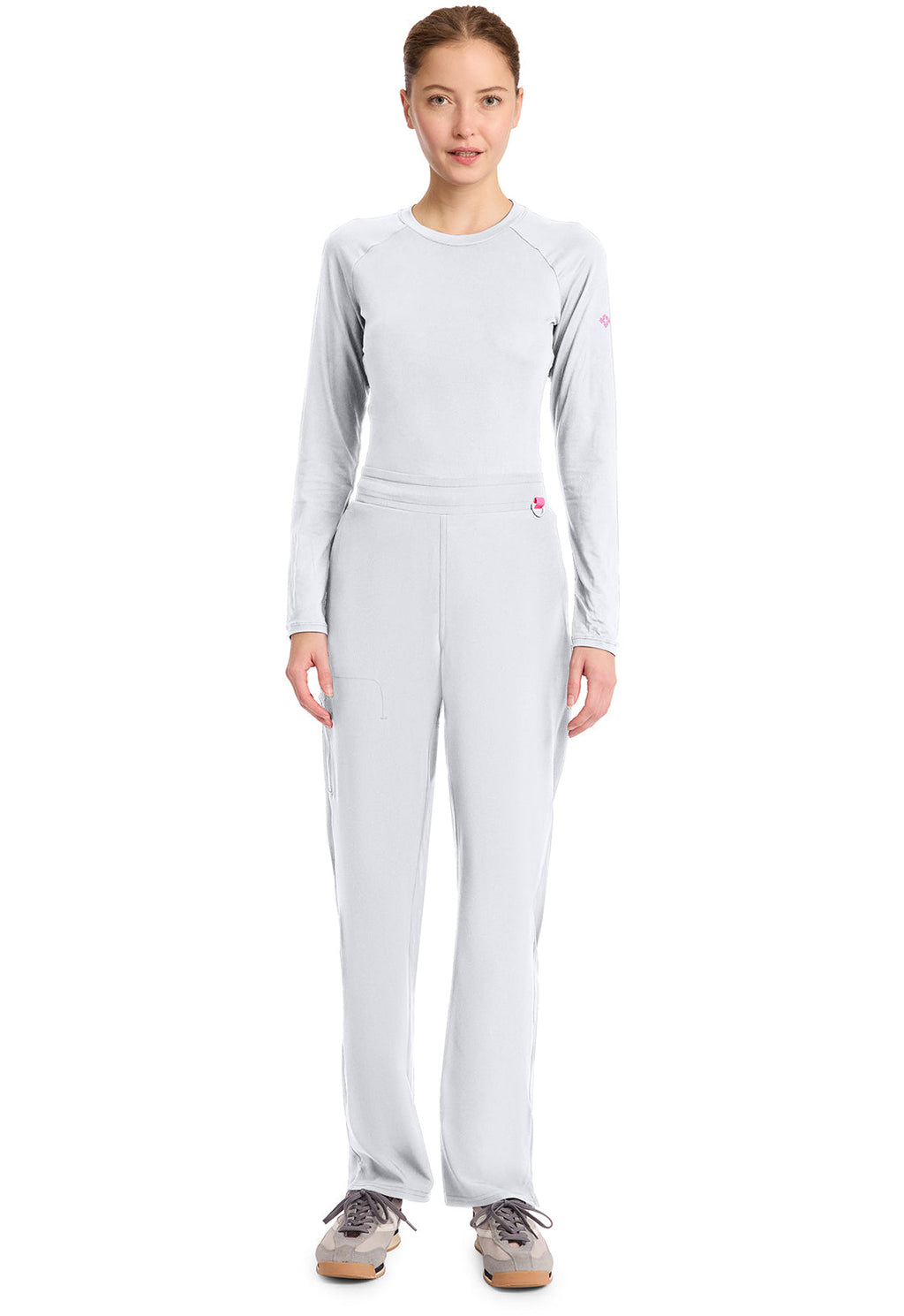 Amp MC103 Women's Straight Leg Pull-On Scrub Pants White