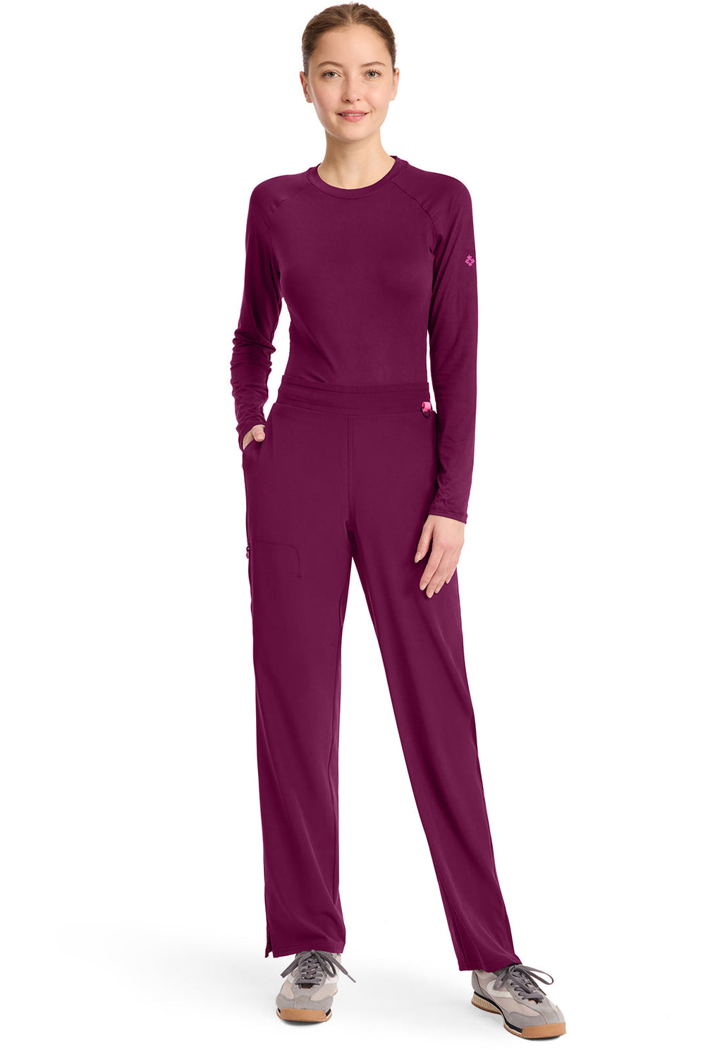AMP MC103 Women's Straight Leg Pull-On Pants Wine Image